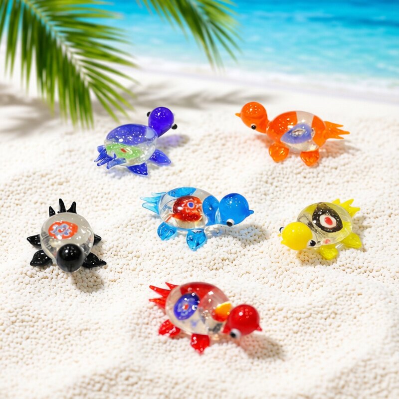 Aquarium Fish Japan - 1pc Mini Glass Turtle Figurine Cute