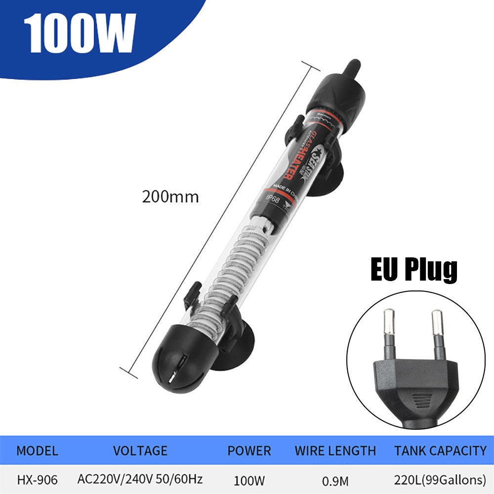 Aquarium Heater Submersible - 1Pcs 25W/50W/100W/200W/300W Thermostat Heater Rod Adjustable