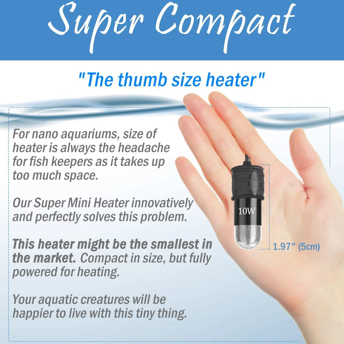 10W Adjustable Aquarium Heater - огляд і ціна Aquarium Heater Submersible