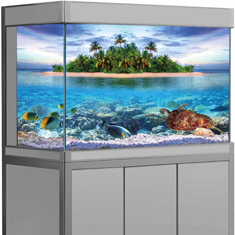 3D Tropical Beach Ocean Island - огляд і ціна Aquarium Fish Poster
