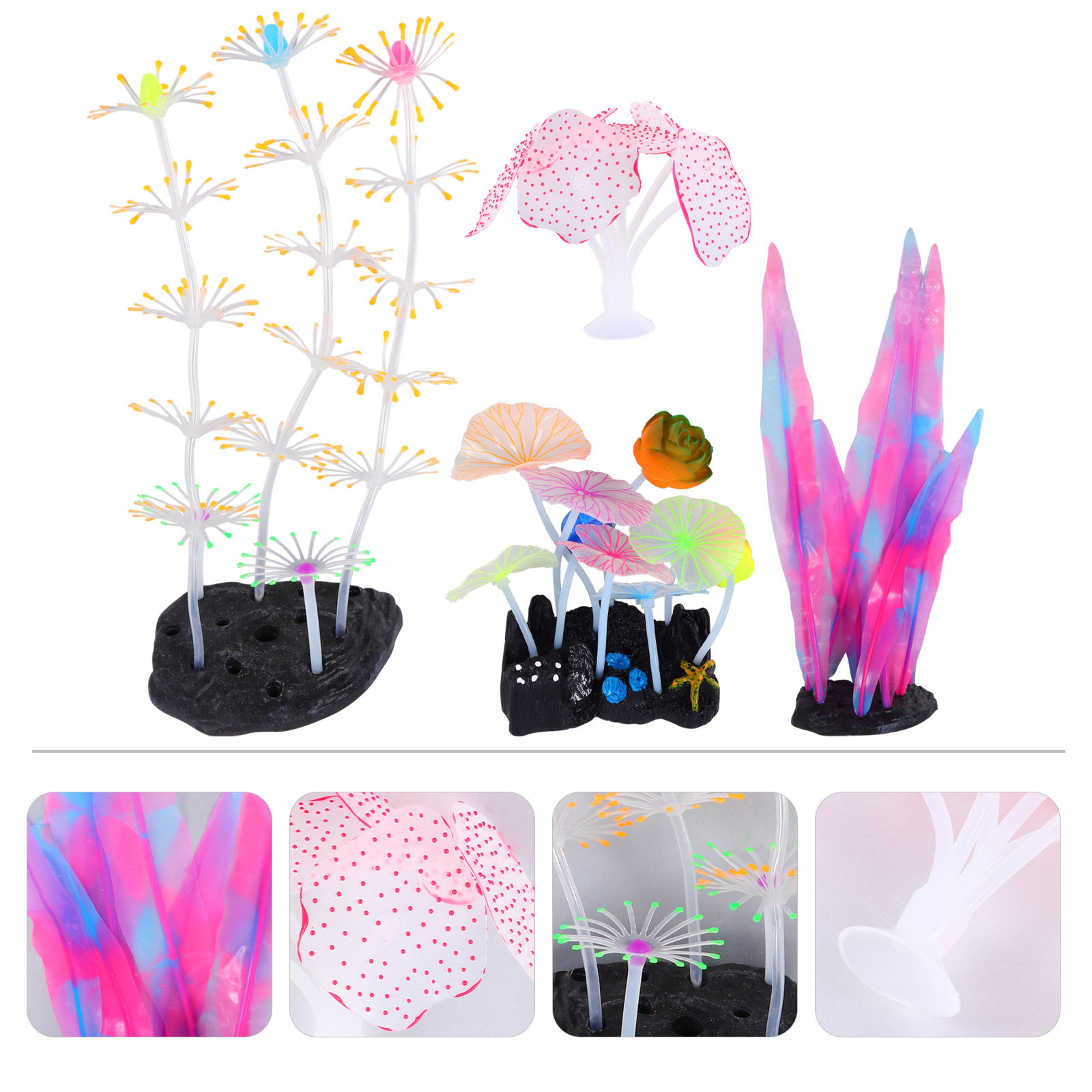 4Pcs Glow in Dark Coral Orname - огляд і ціна Aquarium Fish Of The World